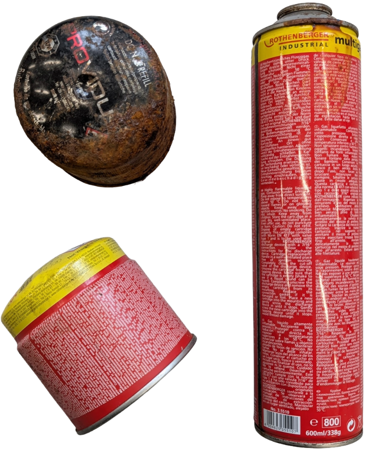 Photographie d'une bouteille de gaz comprimé