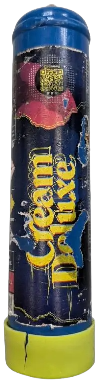 Photographie d'une bouteille de protoxyde d'azote (N2O)